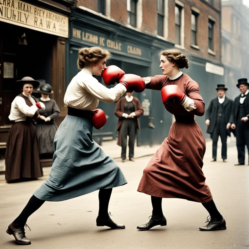 Victorian Era Women's Street Boxing Match