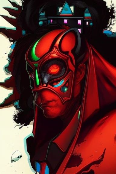 Techno Bio Priest Prepares for Ritual, in Biopunk Style