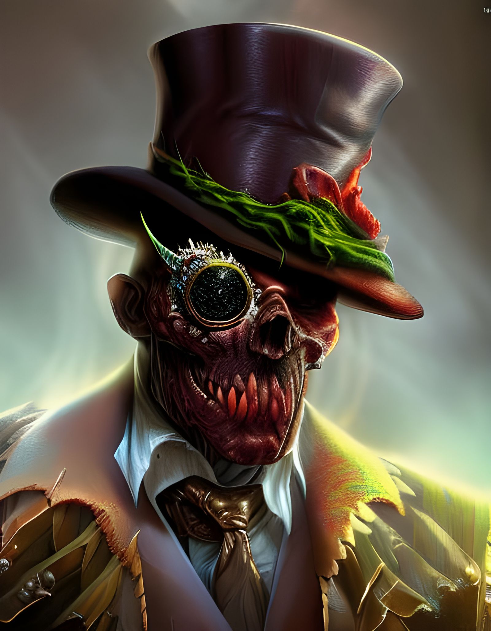 Mysterious Enchanted Top Hat with Voodoo Elements