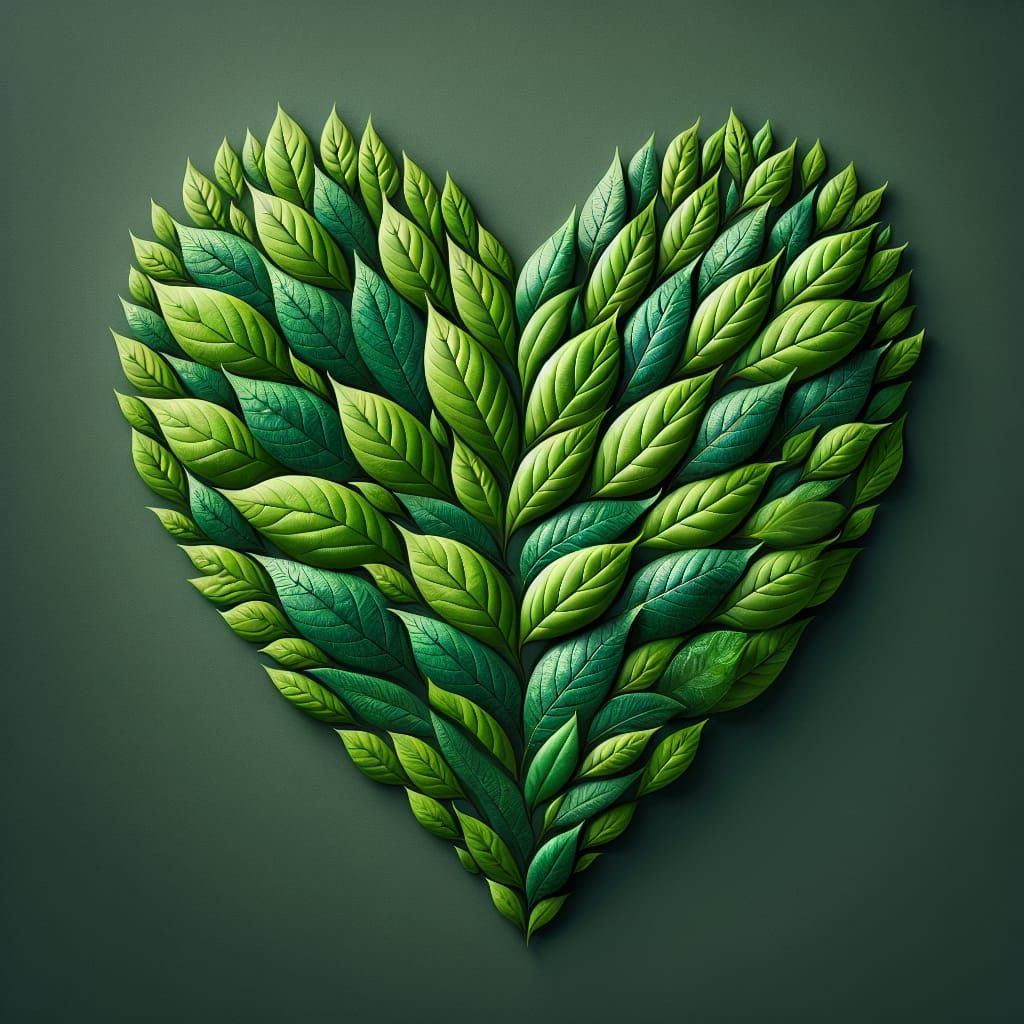 Leaf Heart: An Intricate Green Design