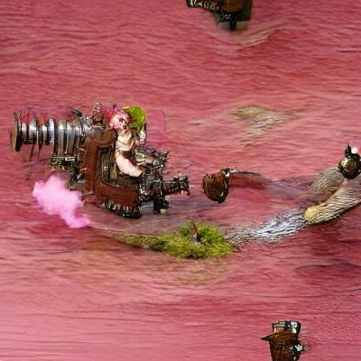 Elf Warrior in Bloody Steampunk Arena