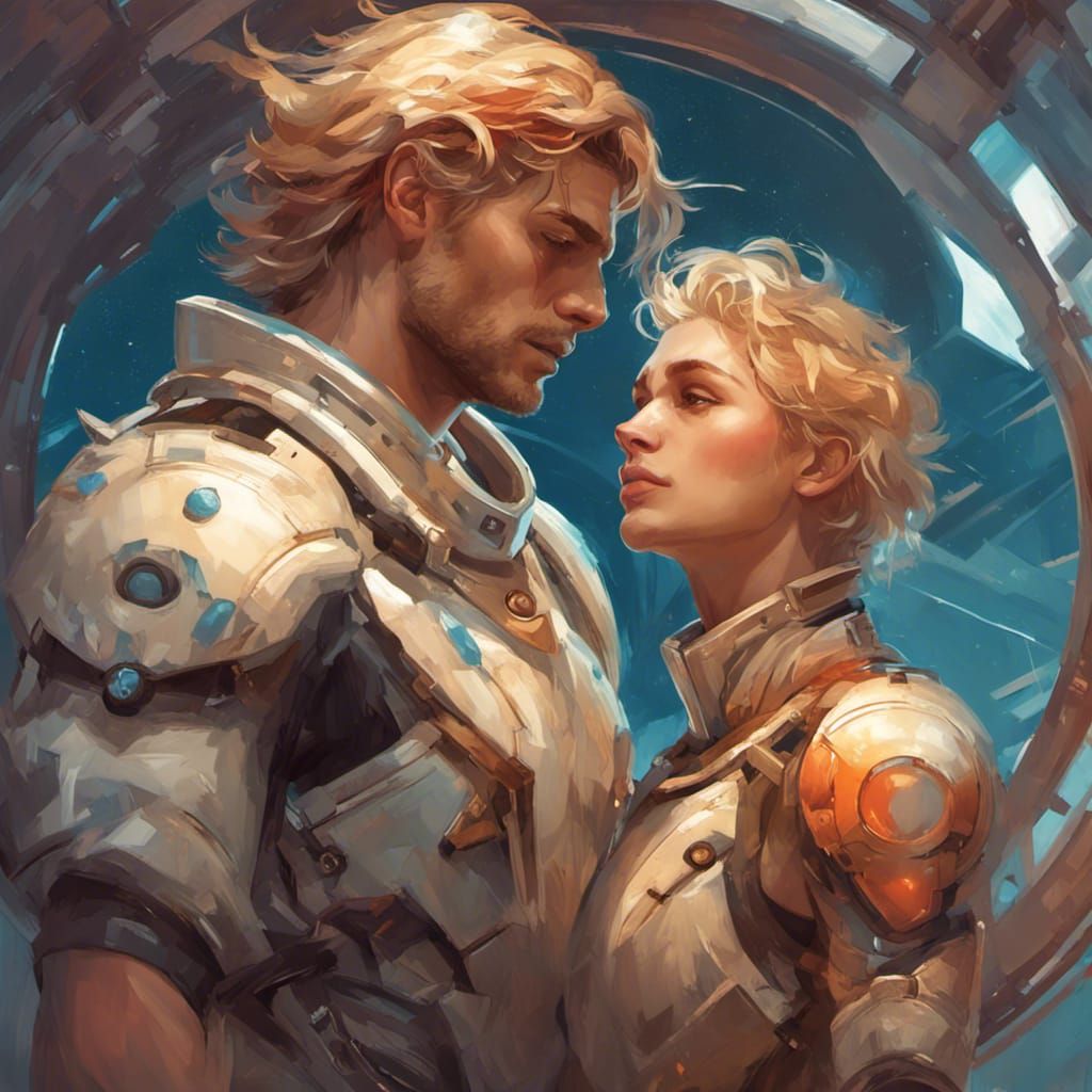 Achilles and Patroclus: Lovers in Space, Digital Art
