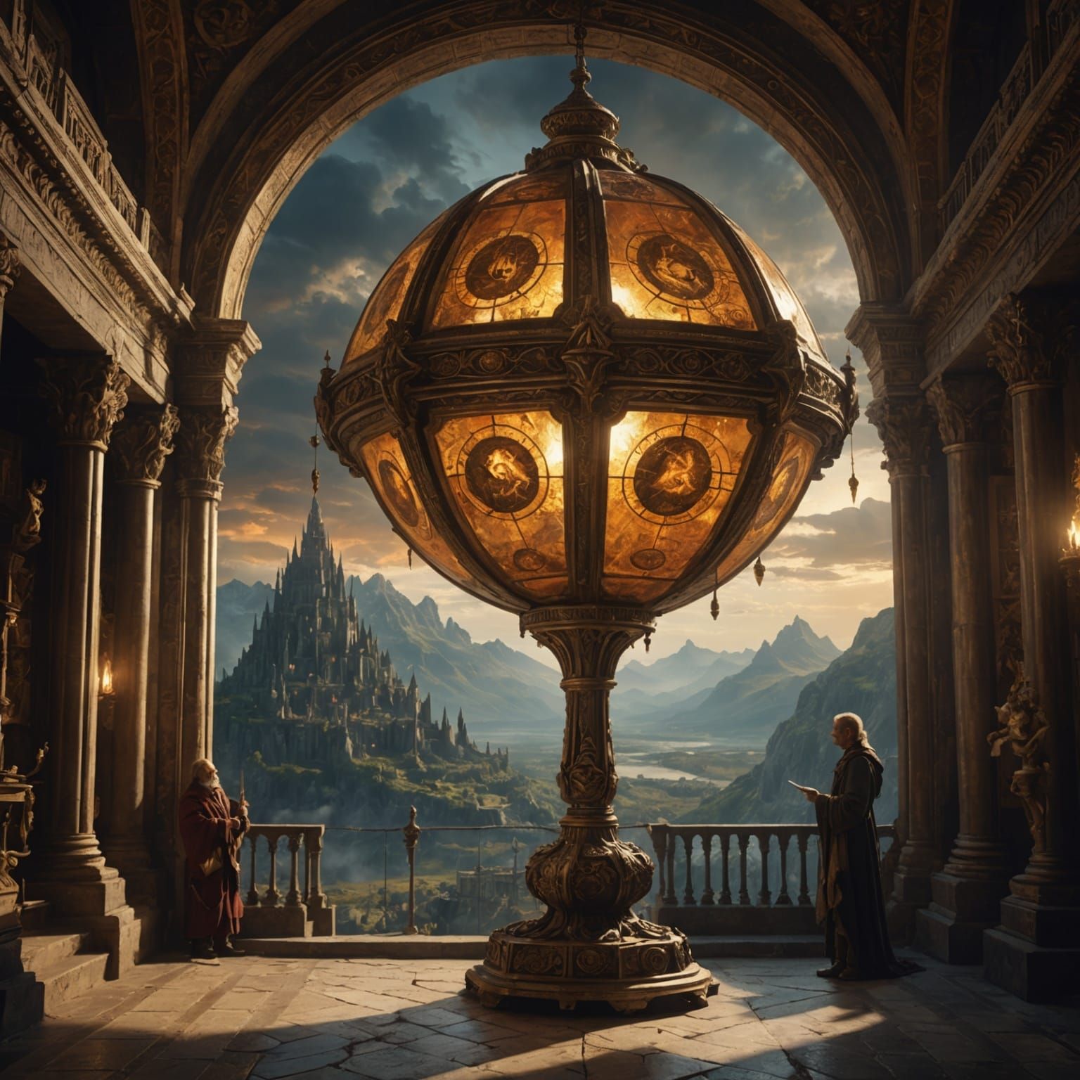 Ancient of Days Guiding Star Lamp: Digital Matte Painting