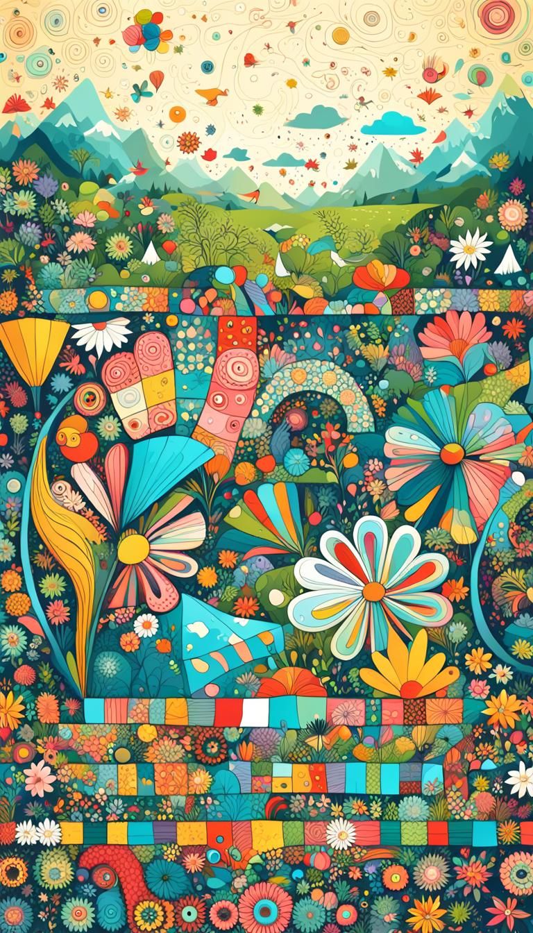 Chaotic Doodle World in Circular Mandala