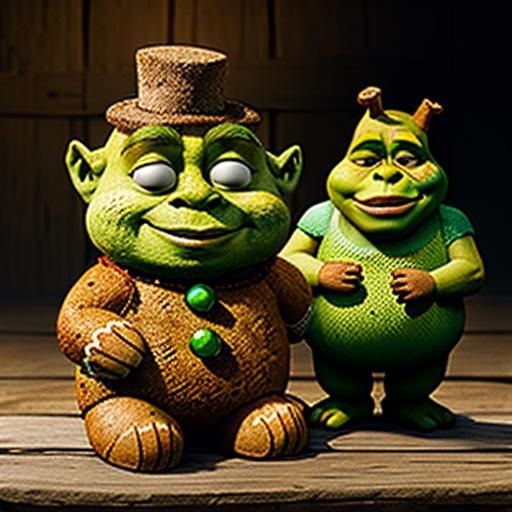 the Gingerbread man and Shrek