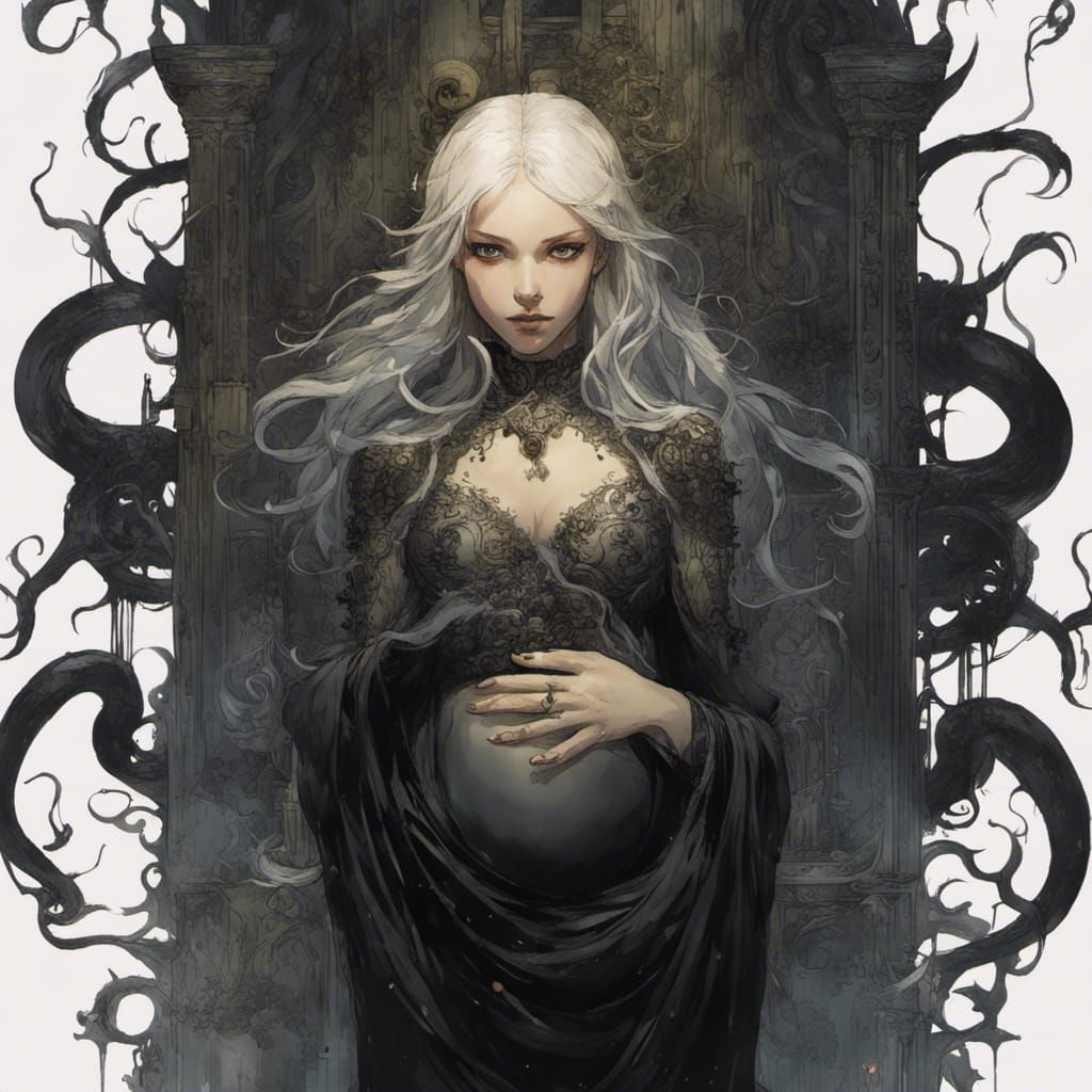 Ethereal Crypt: Pregnant Woman and Lovecraftian Creatures