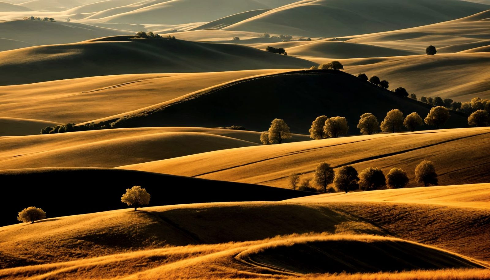 Abstract Landscape with Rolling Hills