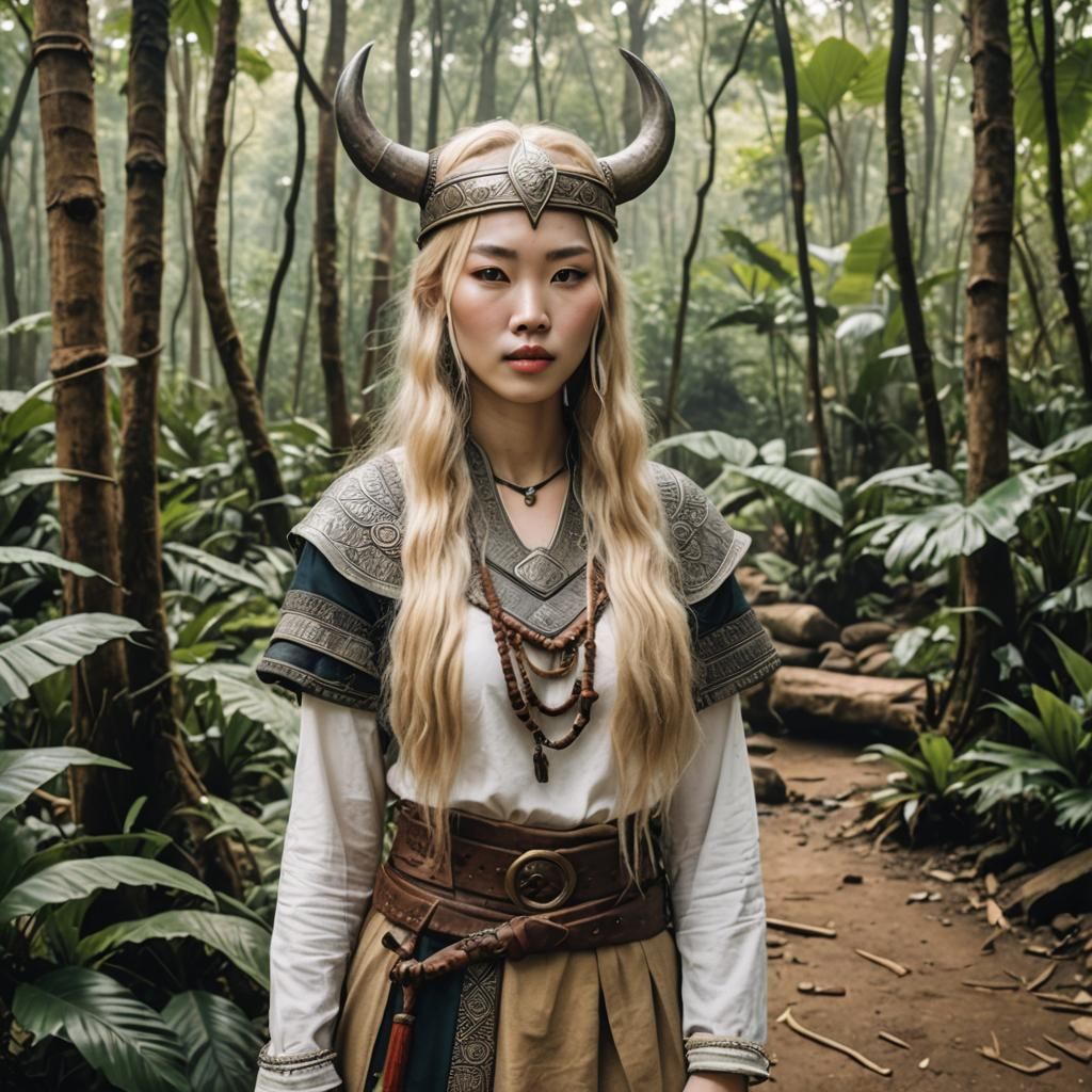 Korean Viking Girl Meets Tribe in Rainforest