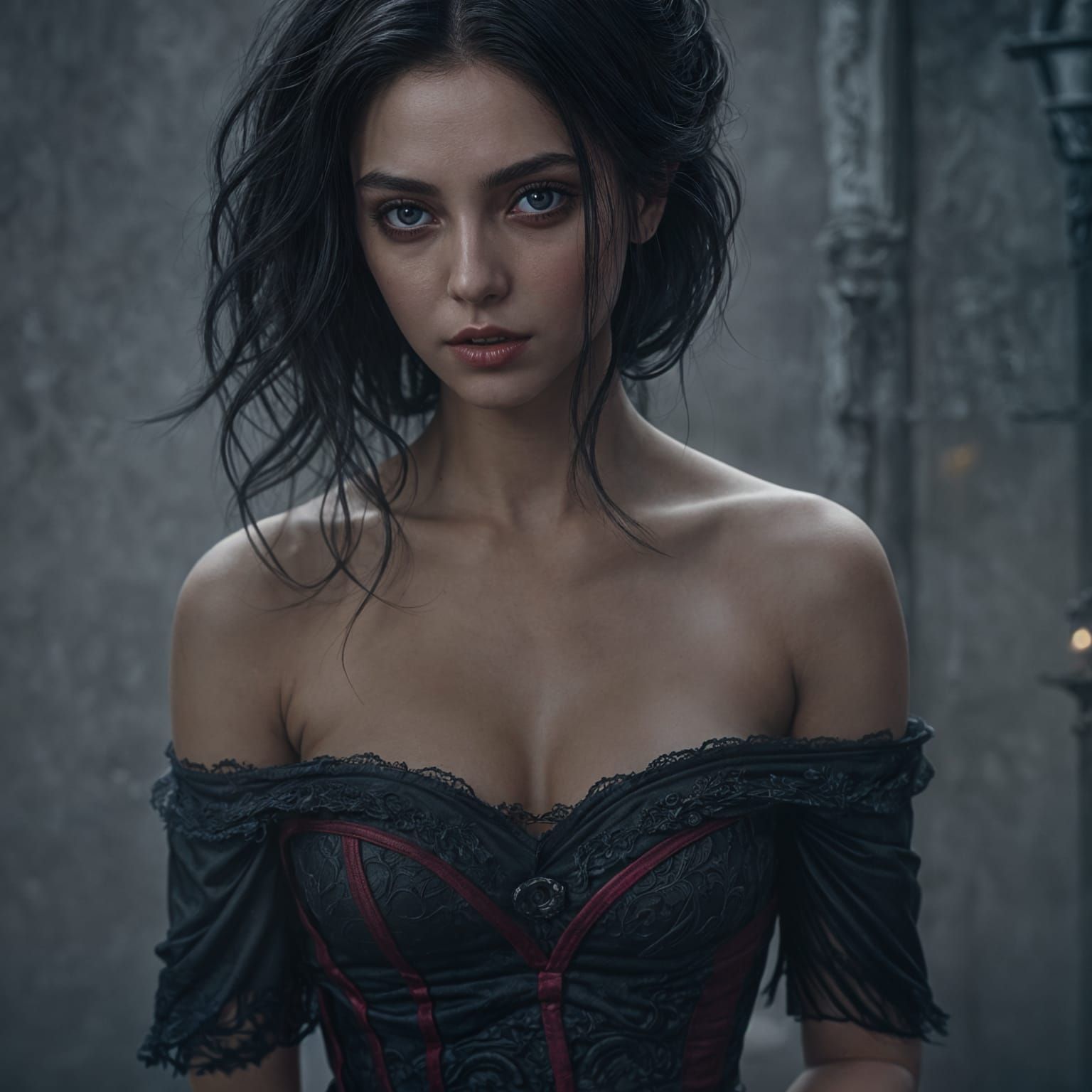 Captivating Vampire Girl Portrait in Unreal Engine 5