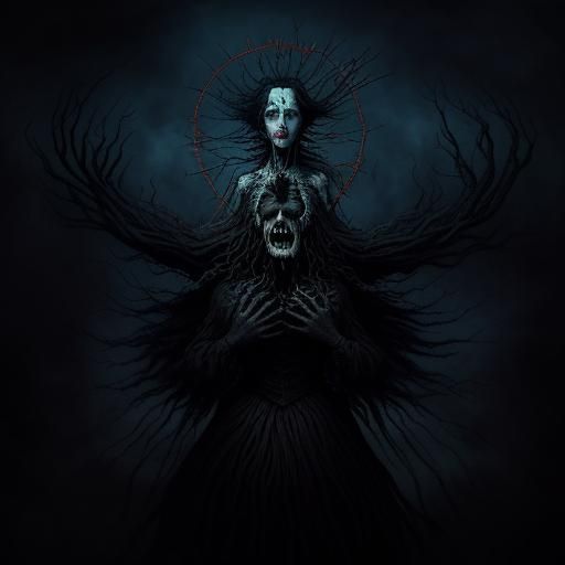 Boy Depicting Anguish and Joy in Surreal Style