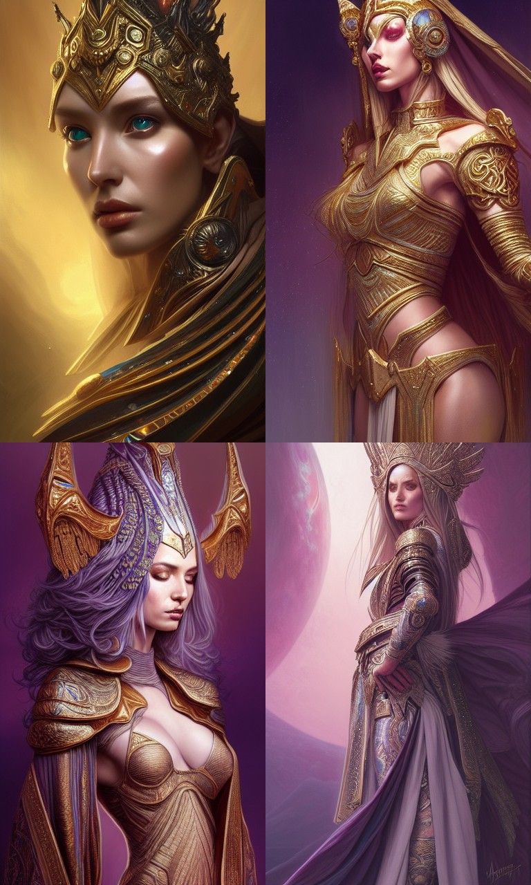 Sci-Fi High Priestess in Hyper-Detailed Digital Painting