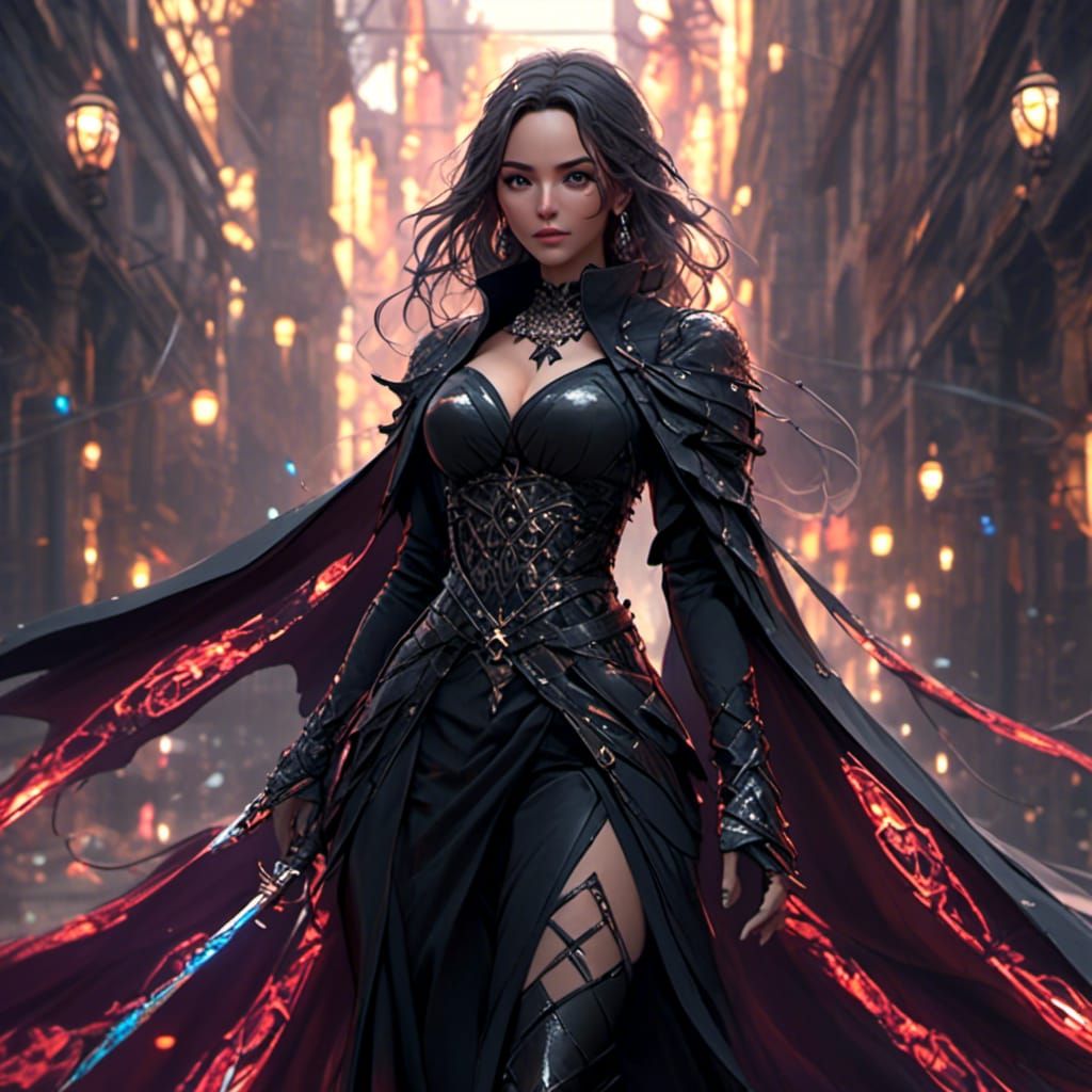Fantasy Female Assassin in Detailed Matte Painting