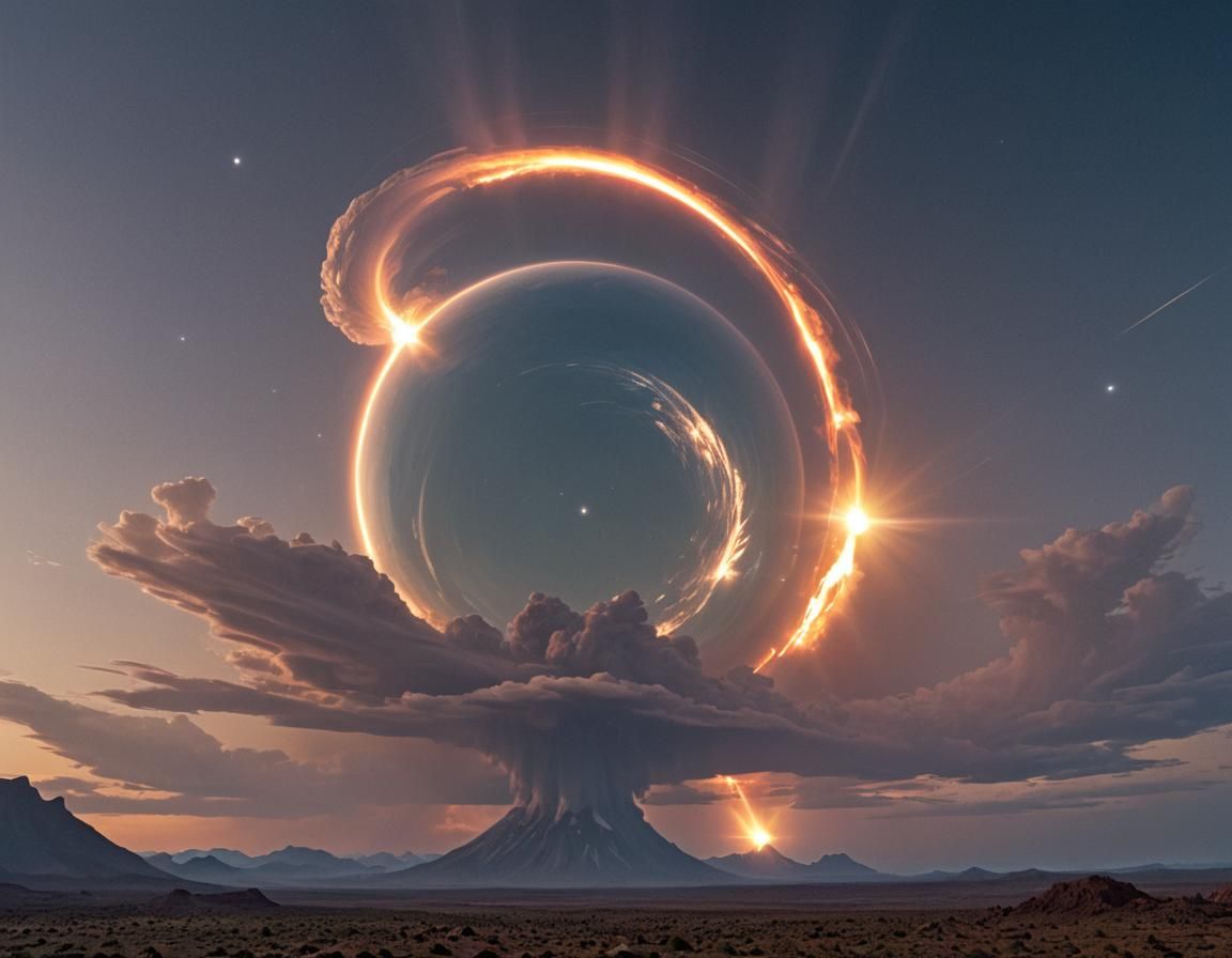 Spectacular Science Fiction Portal with Lens Flare