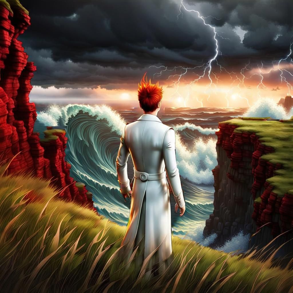 Epic Storm with Giant Waves and Lightning