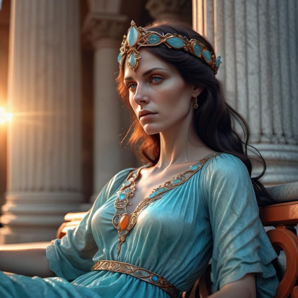 Renaissance Portrait of a Blind Woman at Dawn