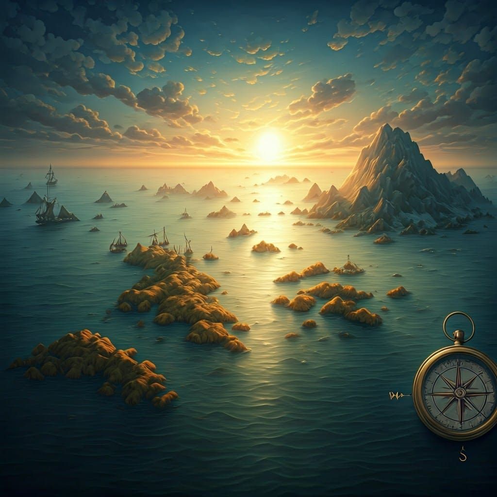 Pirate's Treasure Map in Whimsical Fantasy Style