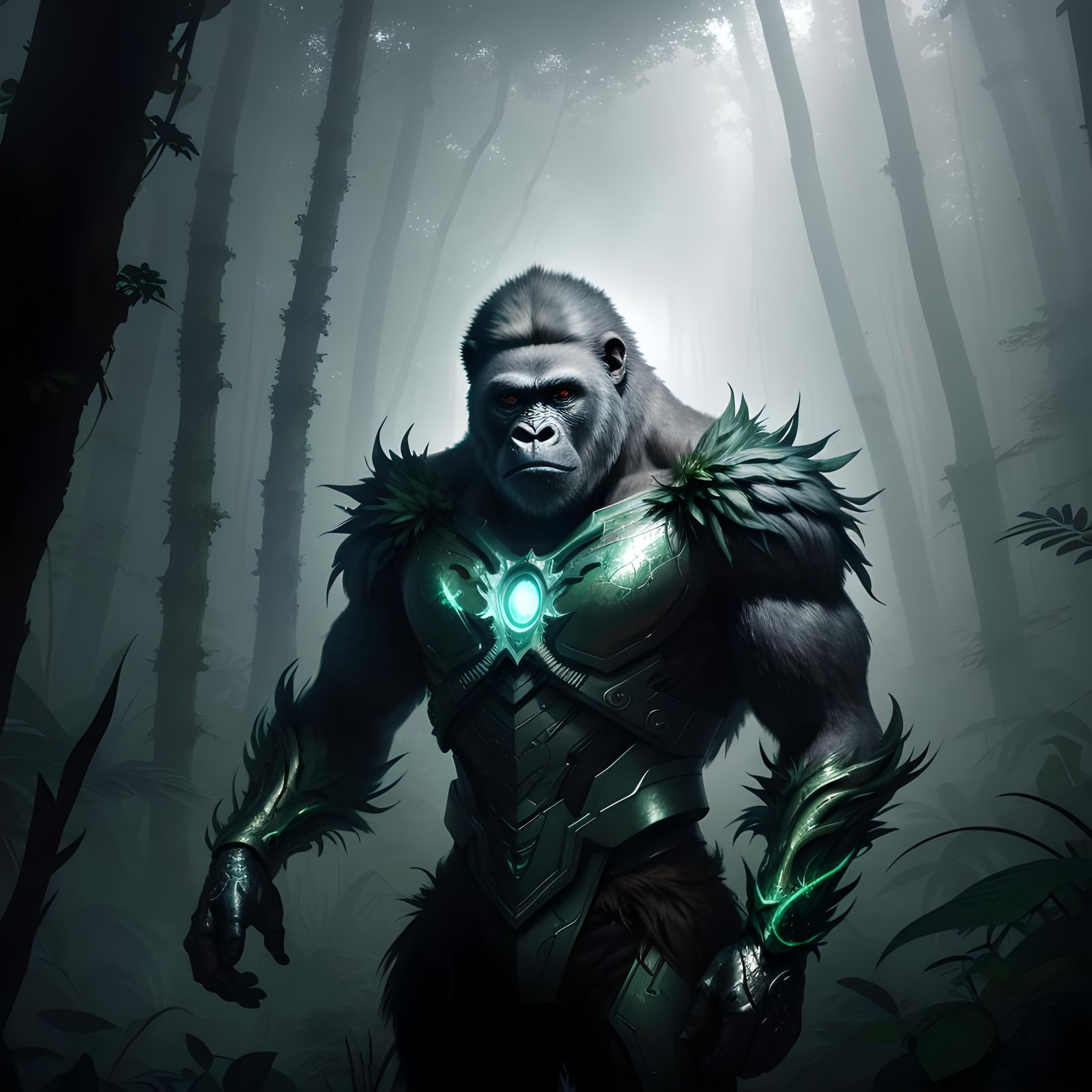 silver back gorilla coming out of the jungle