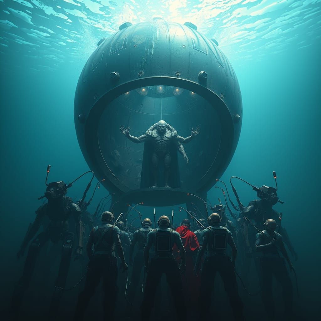 Maniacal Supervillain Commands Robot Army in Surreal Underwa...