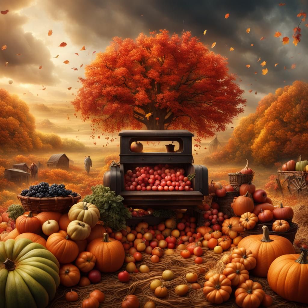 Epic Fall Harvest: Food, Fruits, and Drinks