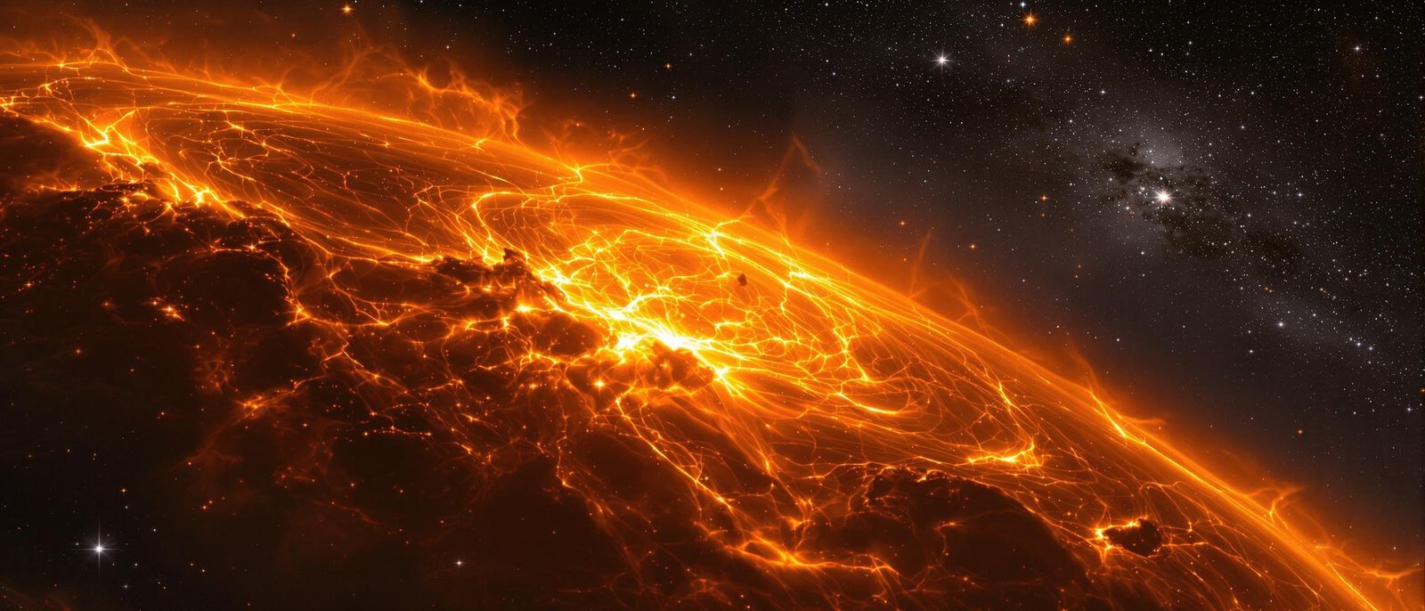 Surreal Sun Flares in Space Dreamscape