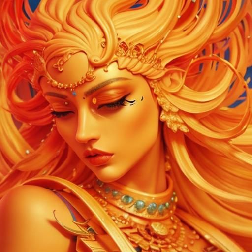 Surreal Glamour: A Vibrant Psychedelic Masterpiece