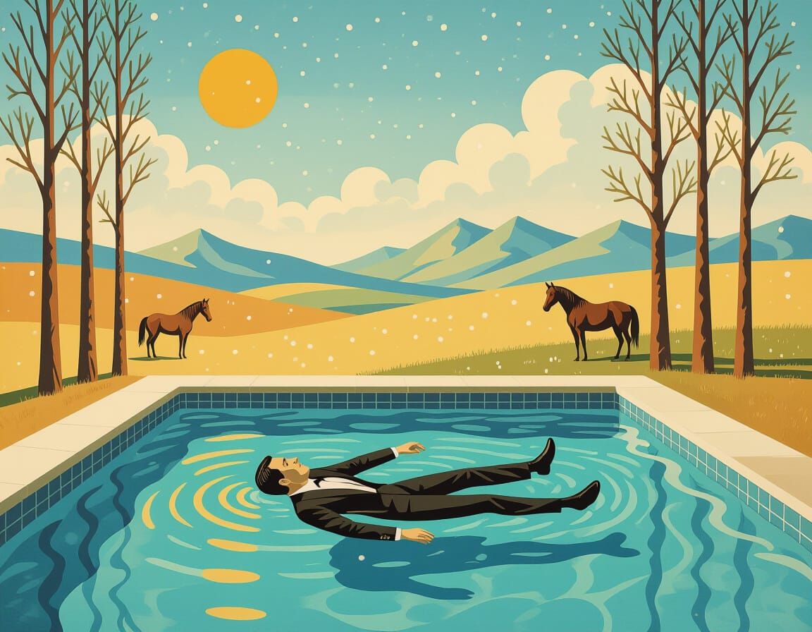 Chilling in A Pool While It's Snowing