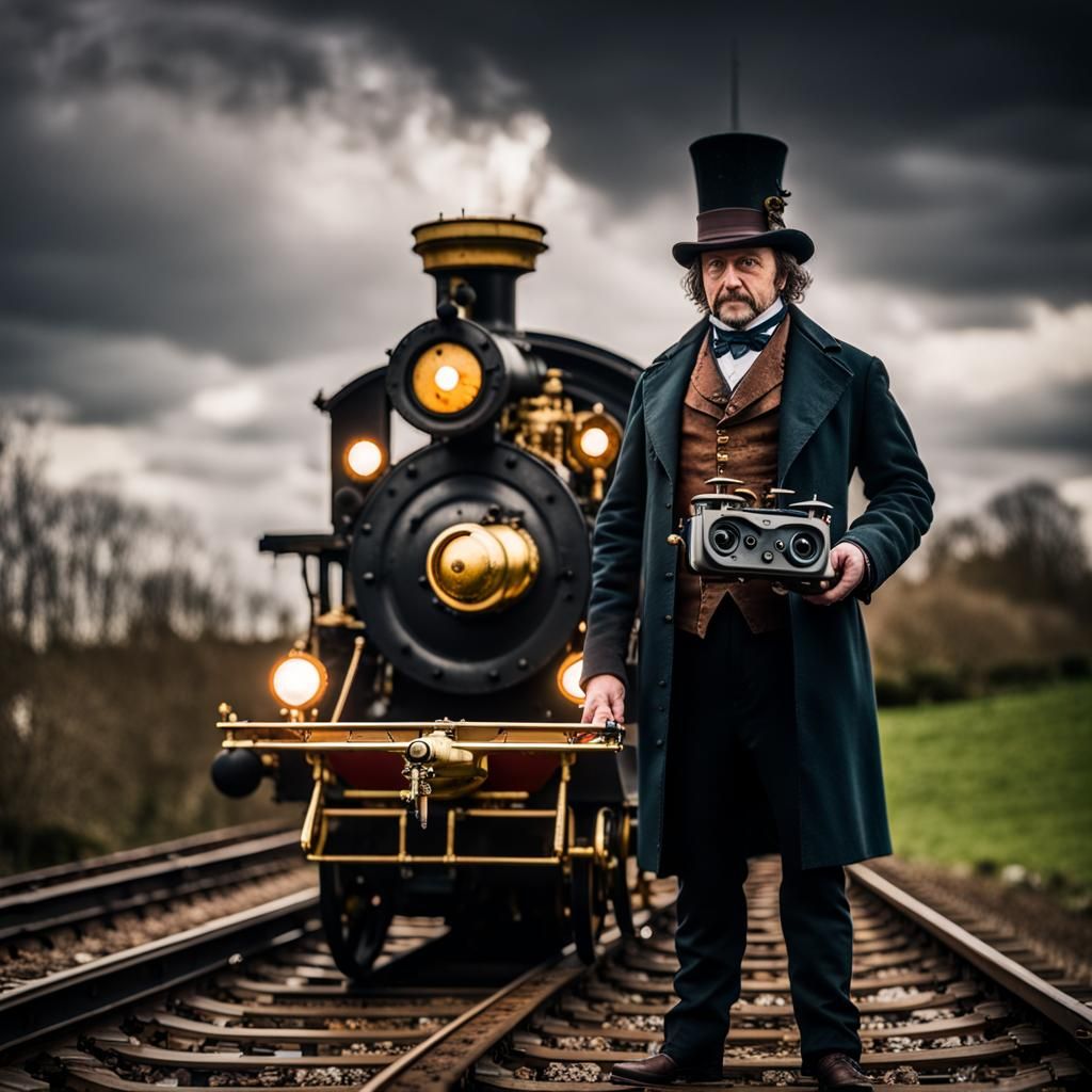 Brunel Controls a Drone with Steampunk Train