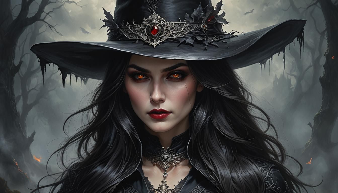 Hyperrealistic Female Vampire Hunter: Ethereal Fantasy Portr...