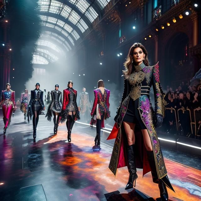 Young Cindy Crawford Backstage: Hyperrealistic Digital Art