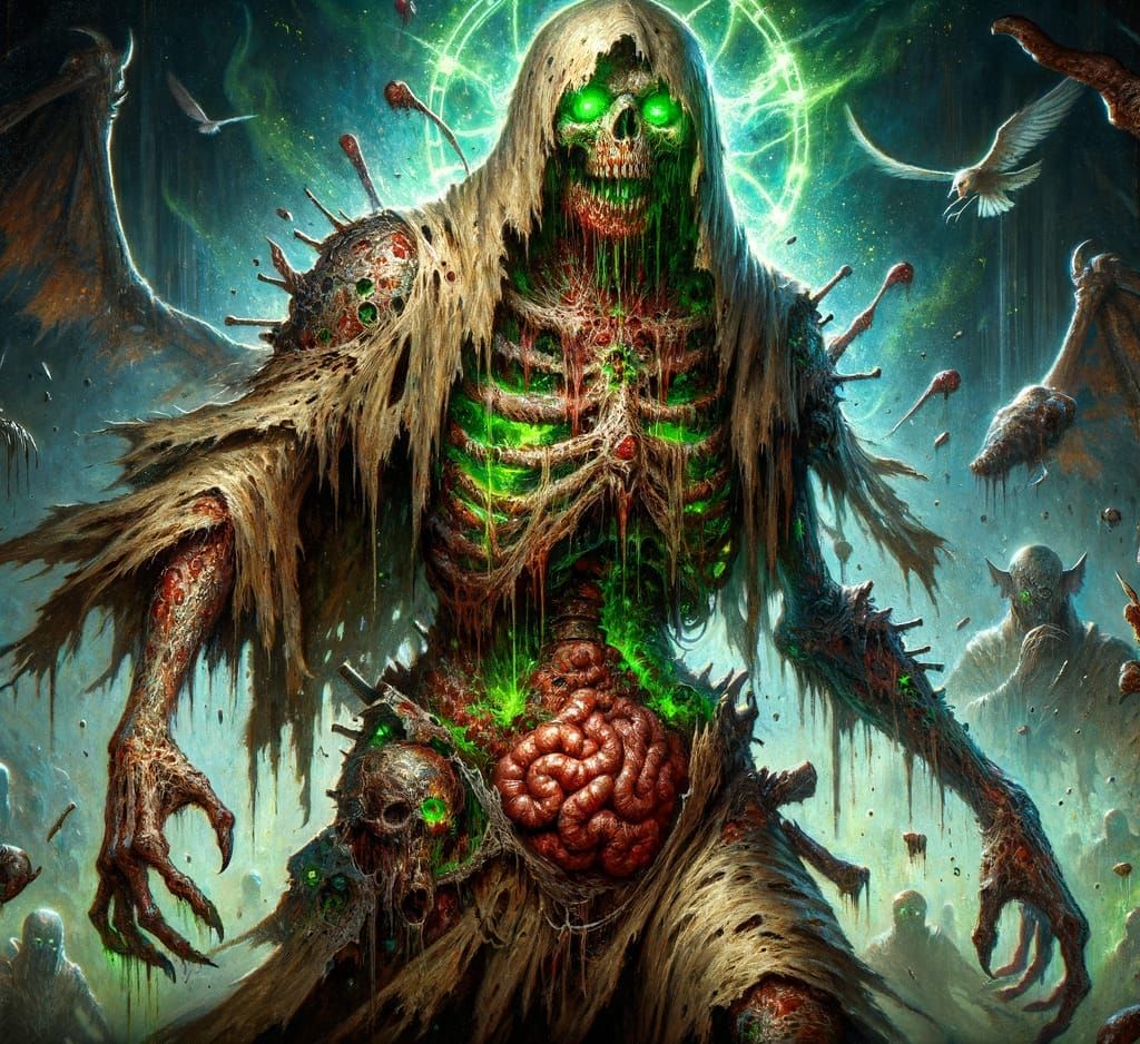 Epic Fantasy Plague Monster in Horror Art