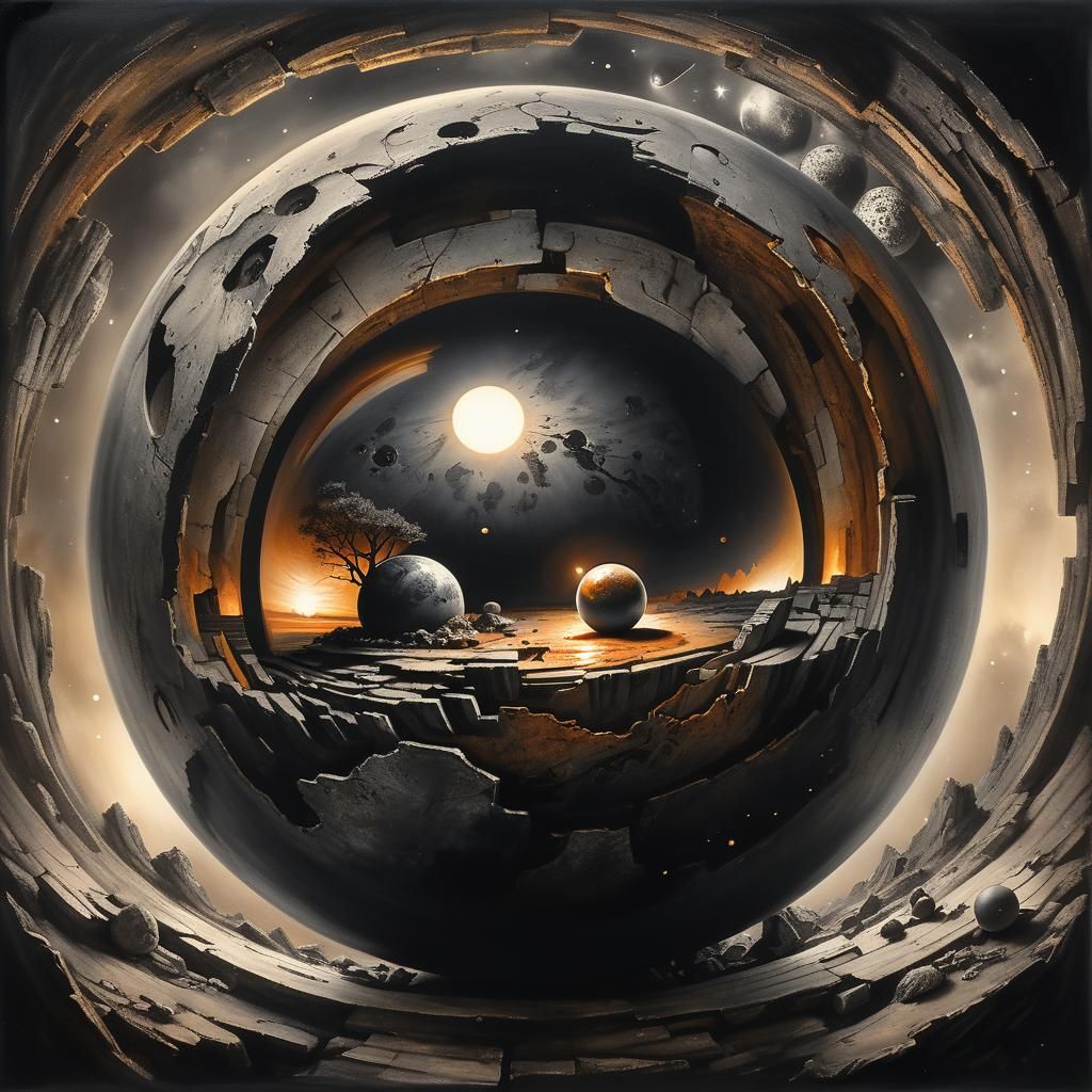 Cosmic Spheres in Charcoal Grandeur