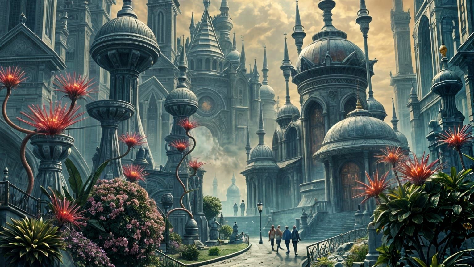 Surreal Metropolis Emerges from Fog