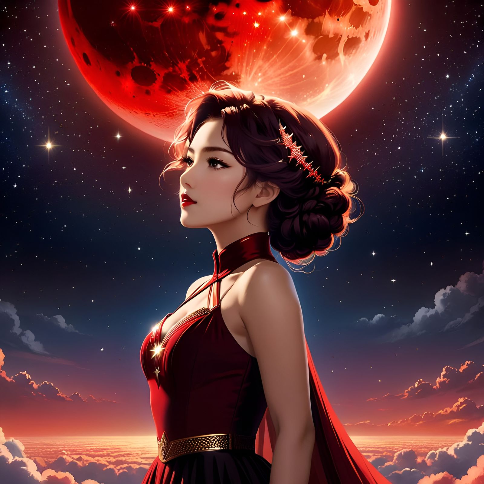 Red Planet Rising: A Celestial Starscape