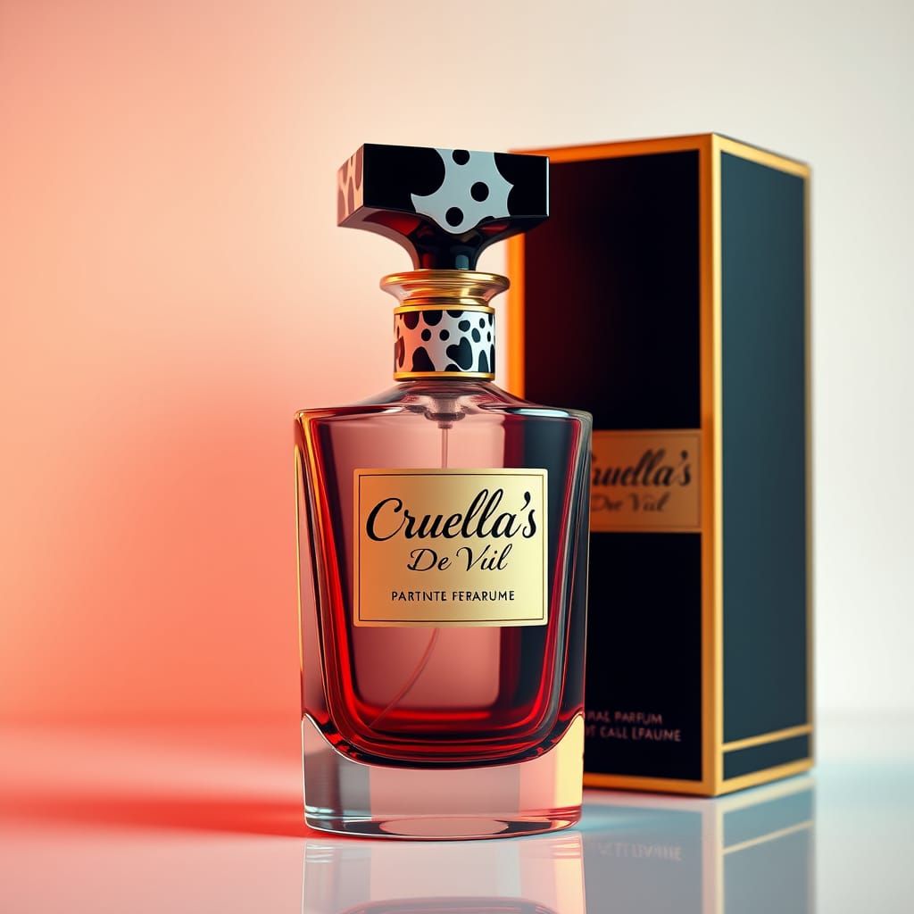 Elegant Perfume Bottle in Art Deco Style with Dalmatian Spot...