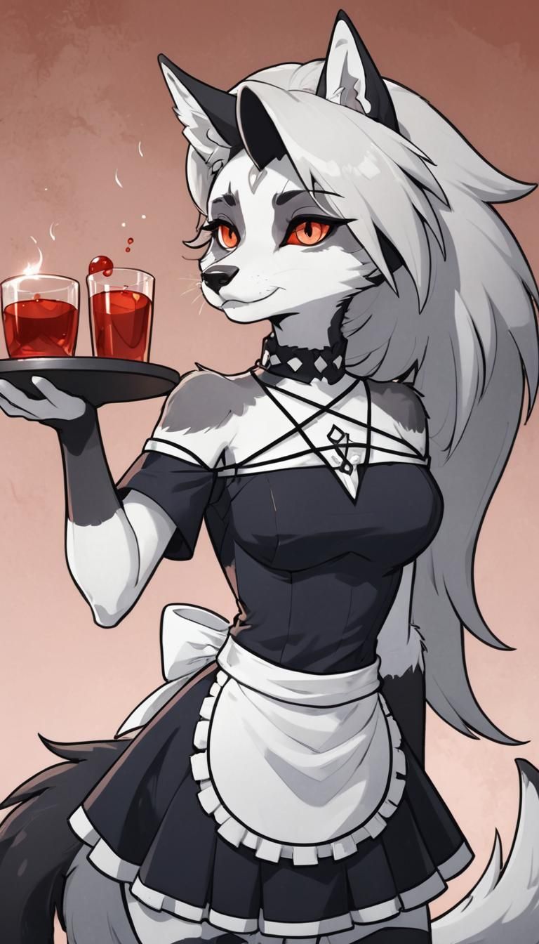 Anime Portrait of Loona from Helluva Boss