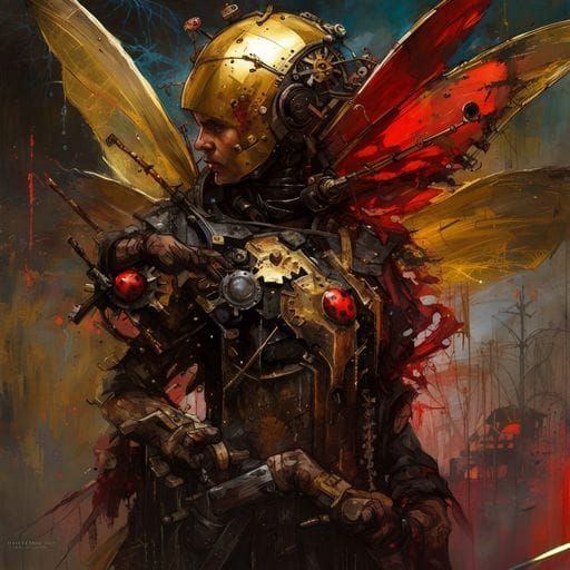 Ladybug Warrior with Scythe Arms in Armor
