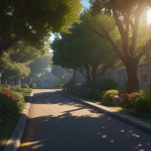 Perfect Suburban Street in Hyper-Realistic 3D