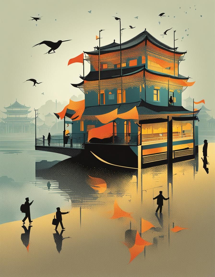 Surreal Landscape Illustration in Dreamlike Style