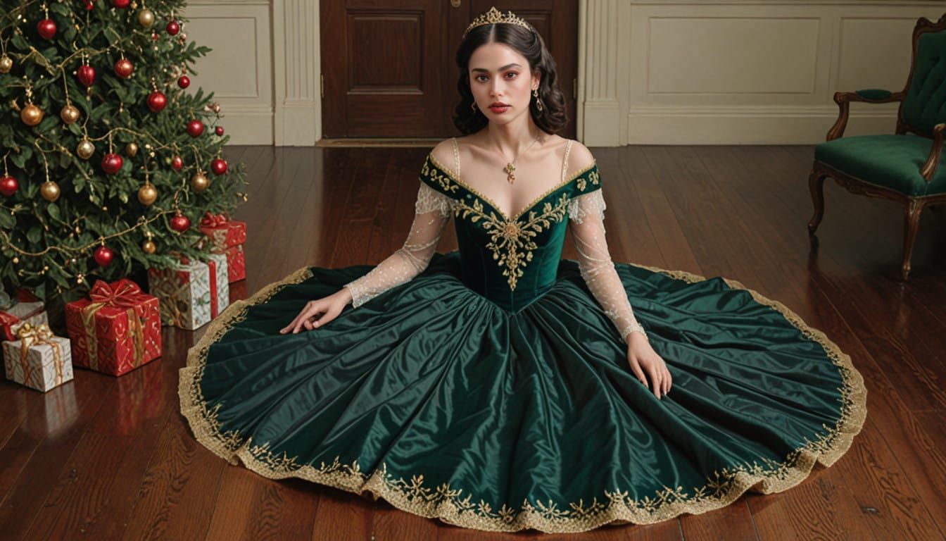 Young Mexican Woman in Vibrant Christmas Plaid