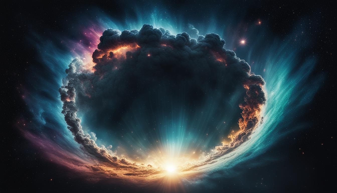 Cosmic Implosion: A Cinematic Dust Cloud Explosion