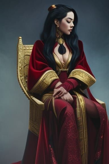 Elegant Princess Portrait with Dramatic Lighting