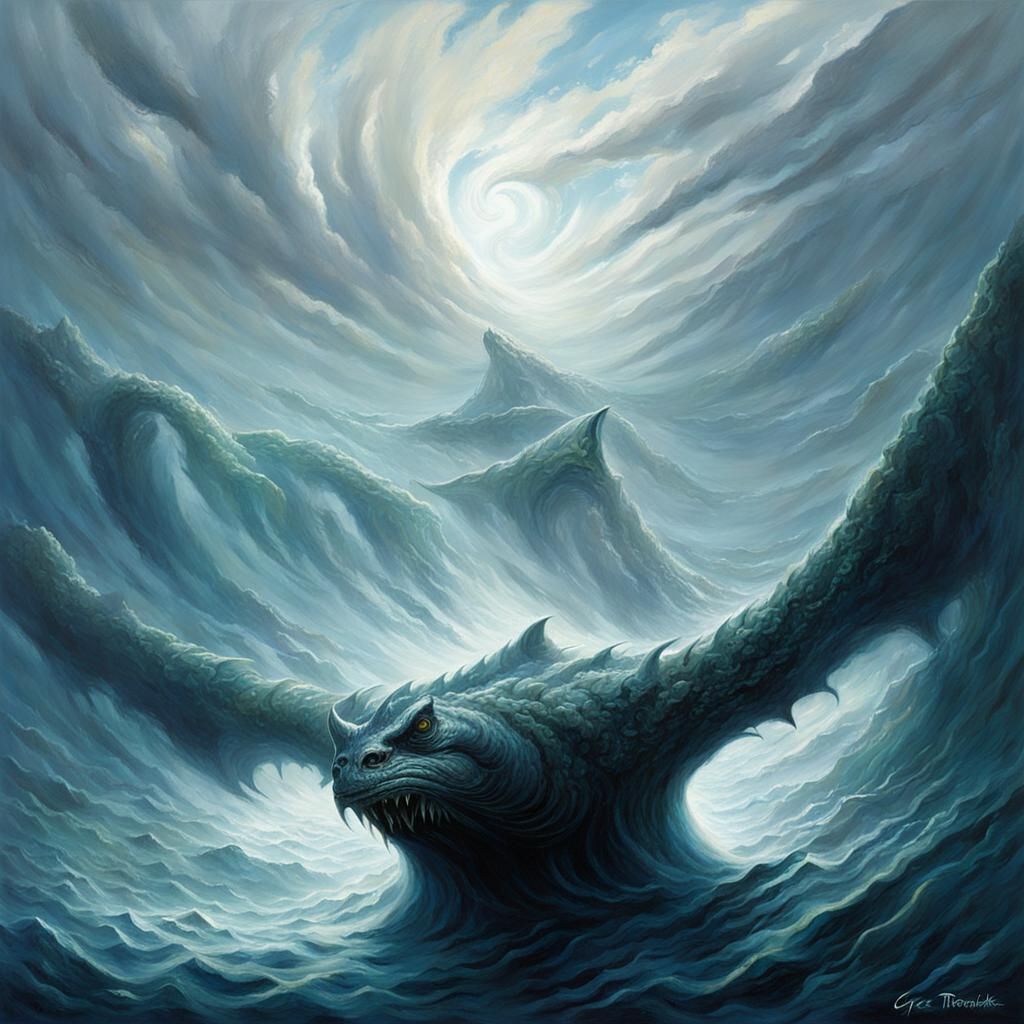 Sinister Charybdis of the Sea: Fantasy Art