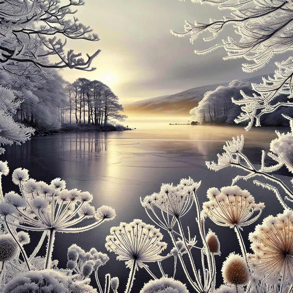 Serene Winter Wonderland in Pastel Hues