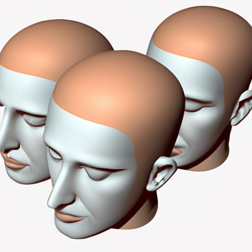 Three Intricate 3D Rendered Heads