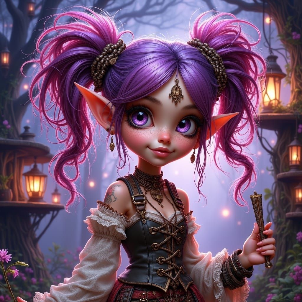 Whimsical Gnome in Magical Forest: Fantasy Concept Art