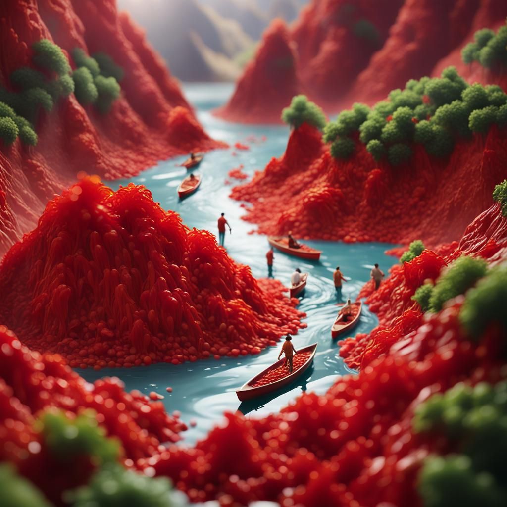Miniature Chinese Ingredient Landscape: 4D Film Rendering