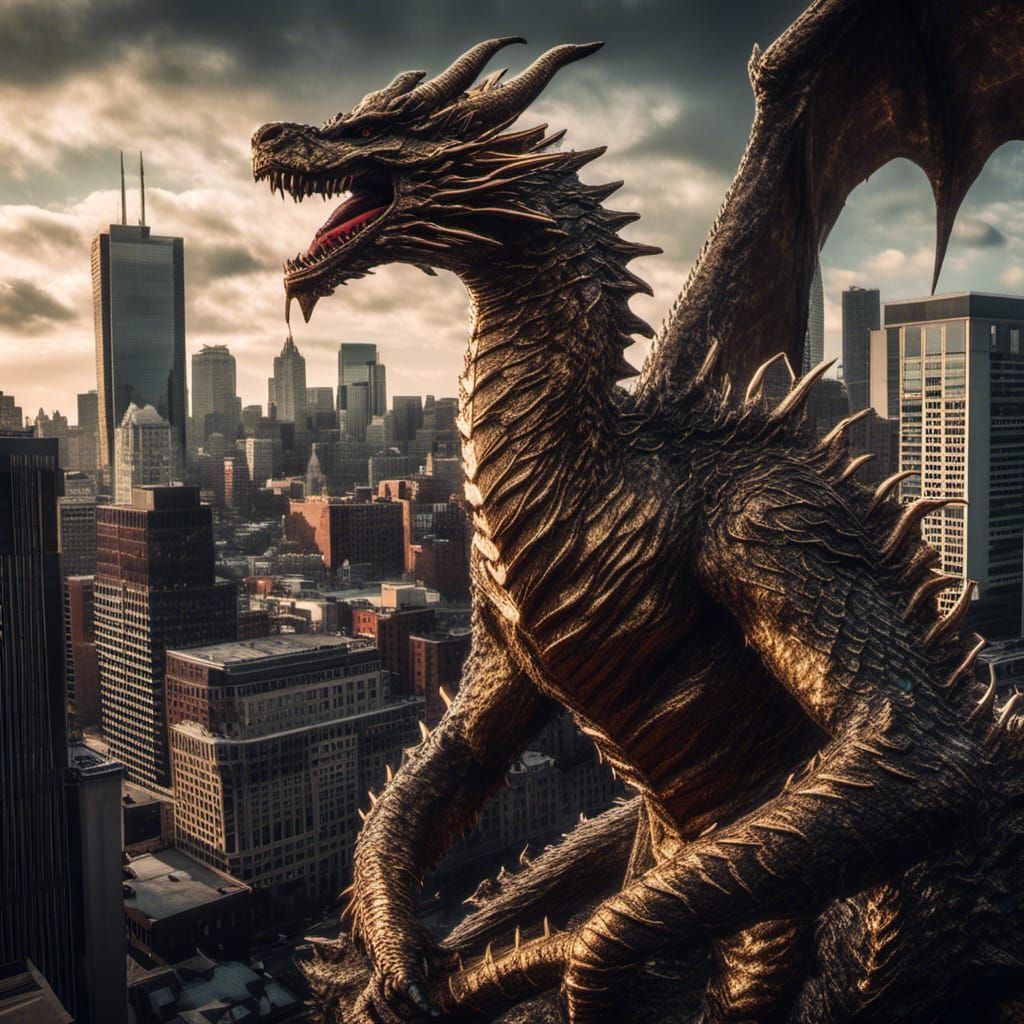 King Ghidorah's Hyperrealistic Rampage Through Boston