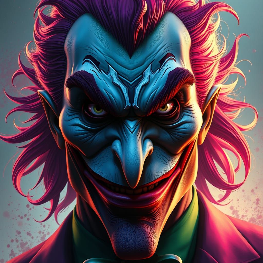 Sigma Joker: Menacing Figure with Enormous Jawline and Purse...