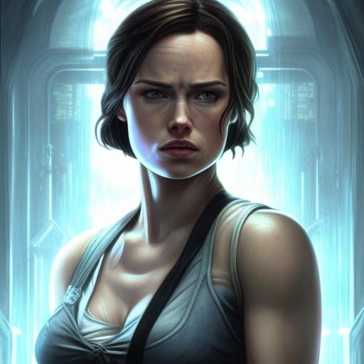 Jill Valentine Portrait in Comic Book Art Style