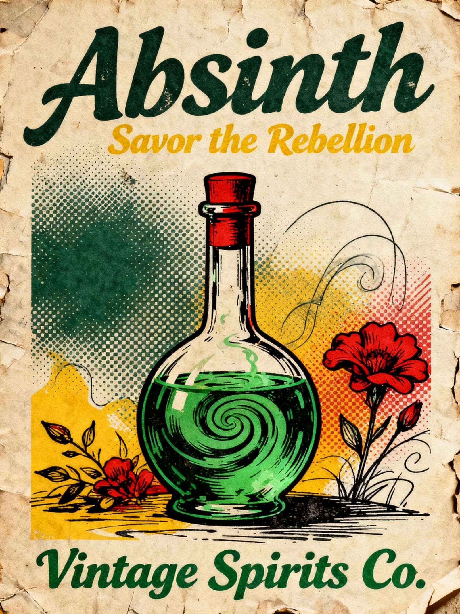 Bold Mid-Century Absinthe Ad Art